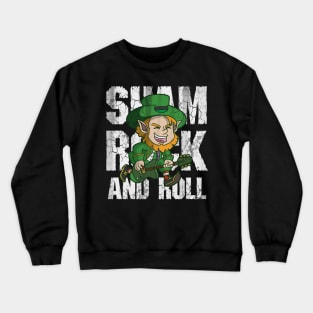 Shamrock and Roll Leprechaun Guitar Crewneck Sweatshirt